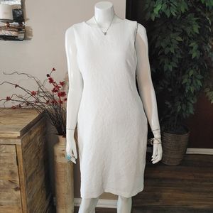 Tommy Hilfiger White Floral Textured Sheath Dress